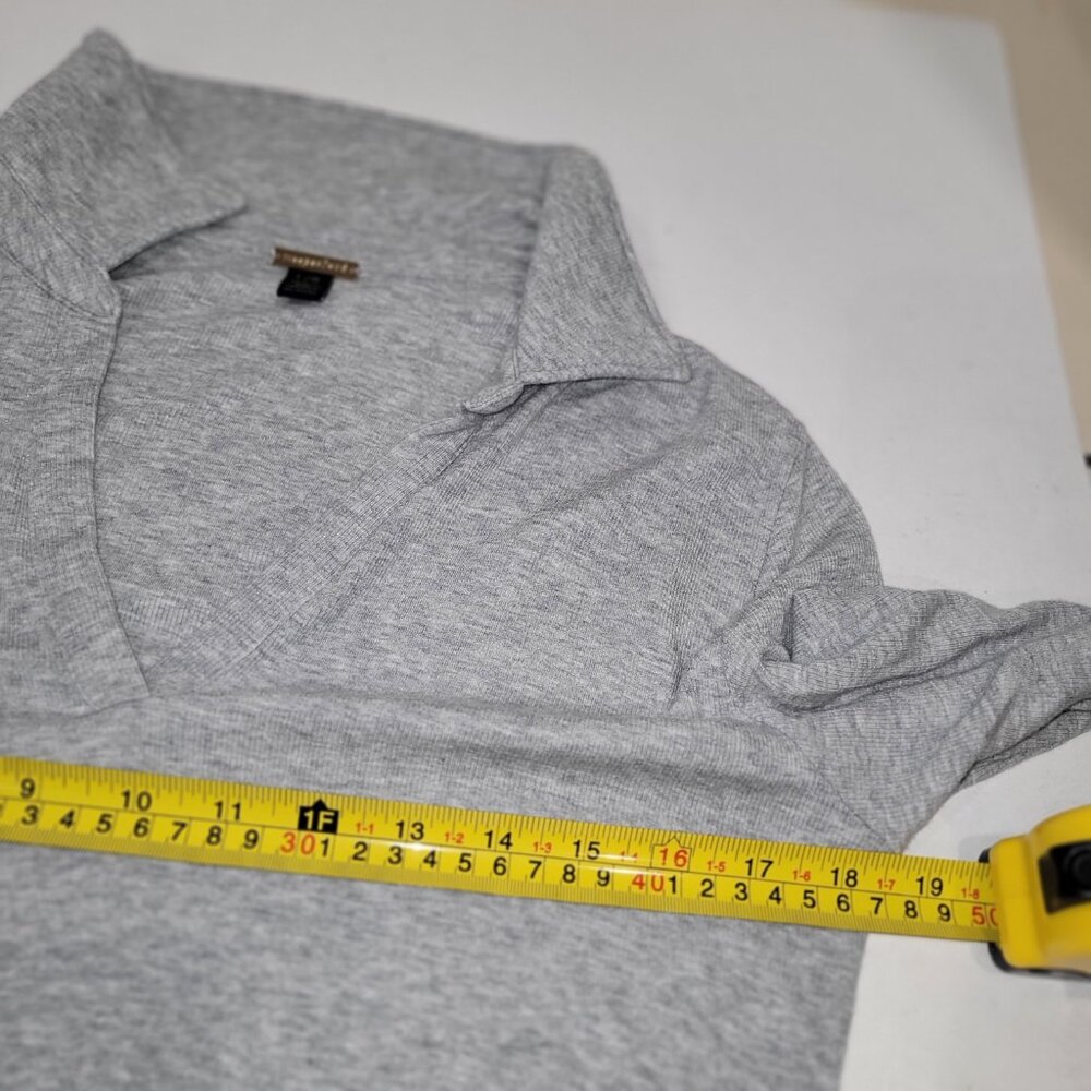 Magaschoni collared V-neck sweater Gray Size L  Long Sleeve - Picture 3 of 5